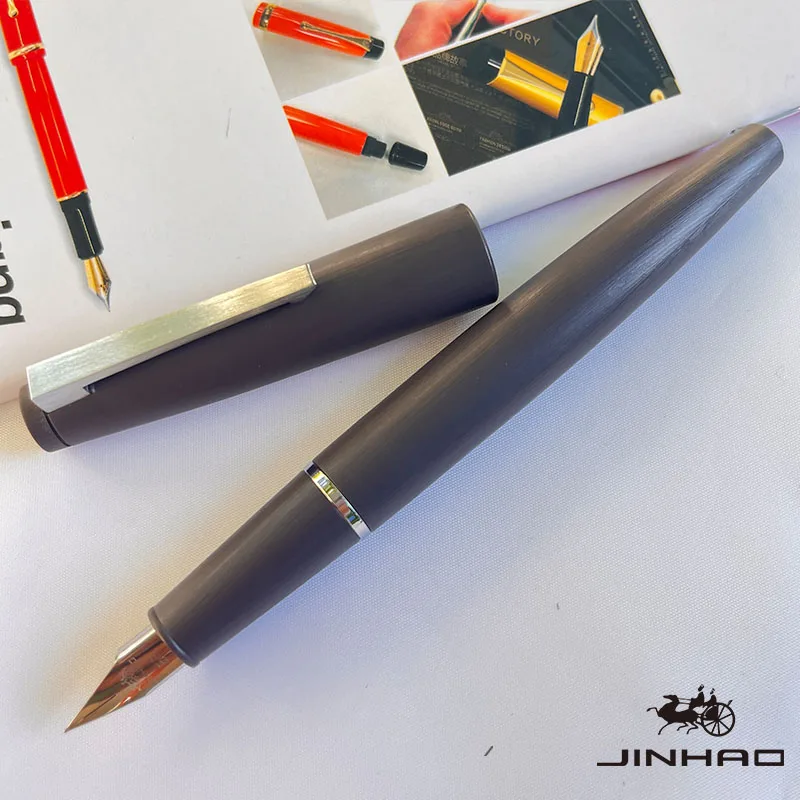 1 Stück JINHAO 80 Carbon Fiber Series Silber/Grauer Clip Iridium Füllfederhalter – Detail 5