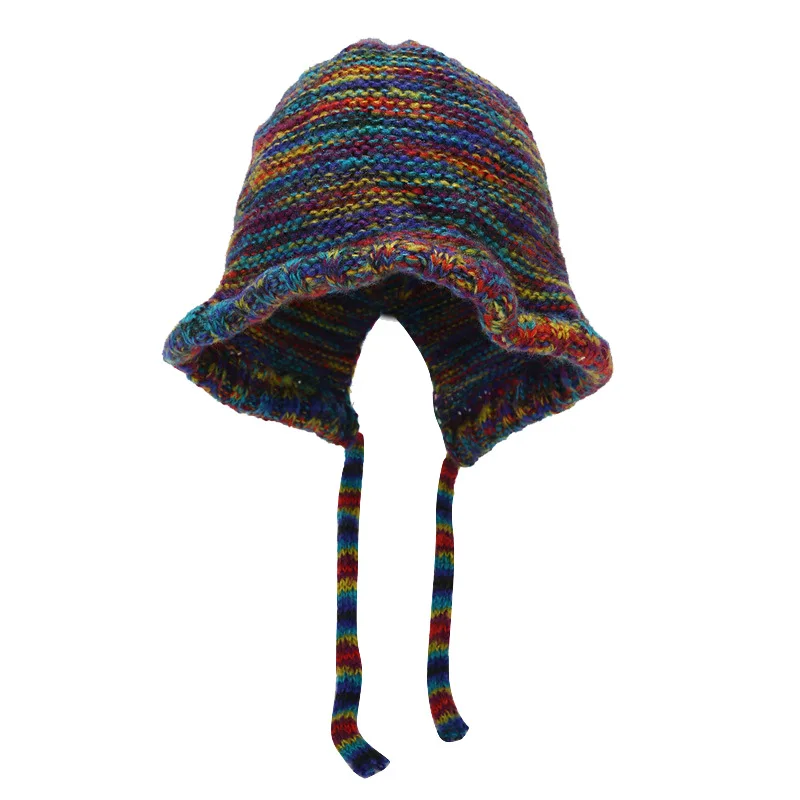 

New Winter Autumn Striped Knit Hat for Women Men Fashion Street Dressing Style Soft Skullies Beanies Female Outdoor Keep Warm