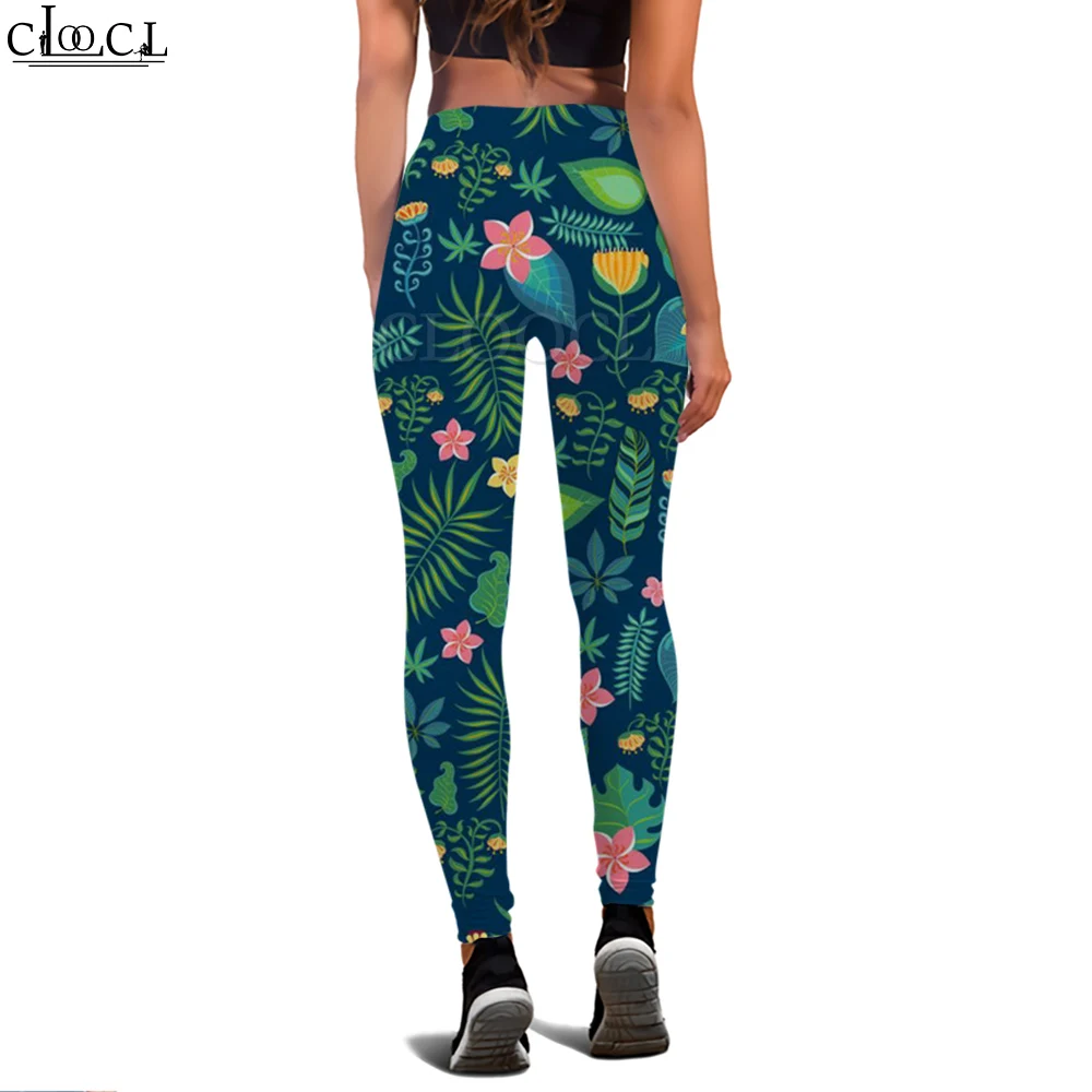 CLOOCL Fashion Hawaii Women Legging Green Weed Pattern 3D Printed Casual Trousers for Female Gym Workout Stretch Yoga Pants