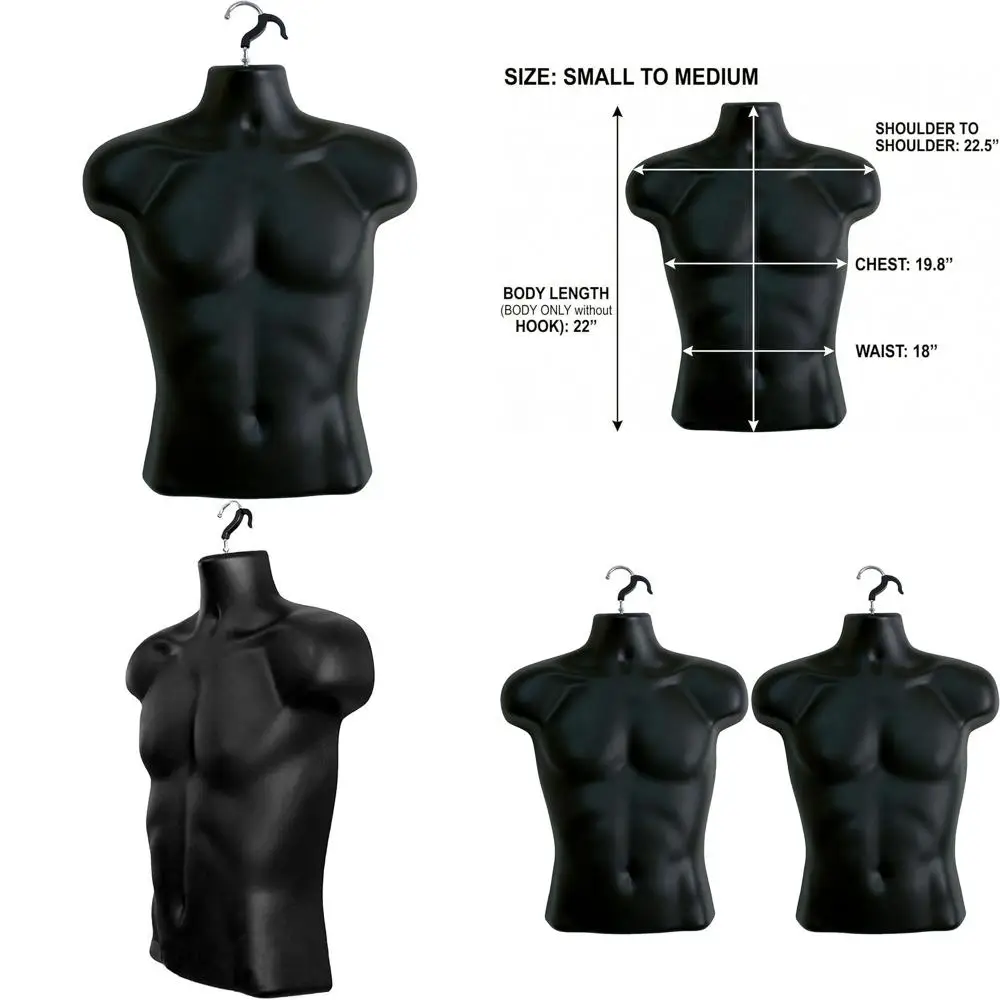 

Манекен с полой спинкой для демонстрации футболок, для использования на прилавке, размер S-M (черный, комплект из 2 шт.)