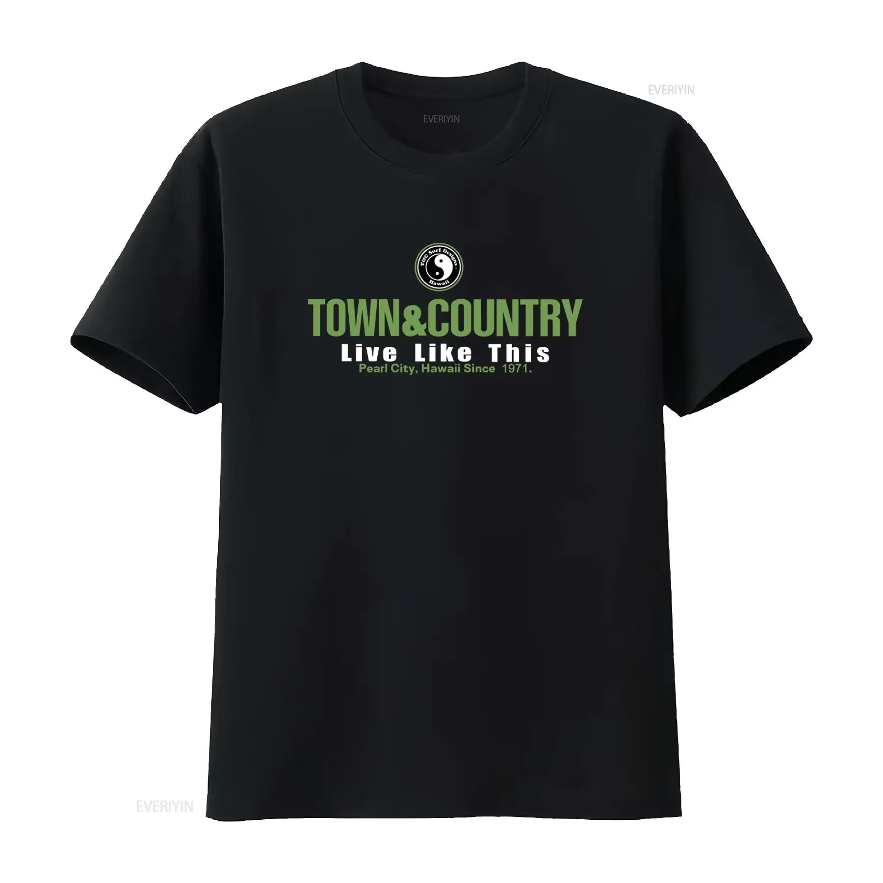 Vintage 90's Rare Town Country T C Surf Designs Hawaii Shirt Live Like This Since 1971 Size L vintage Washed Versatile Casual