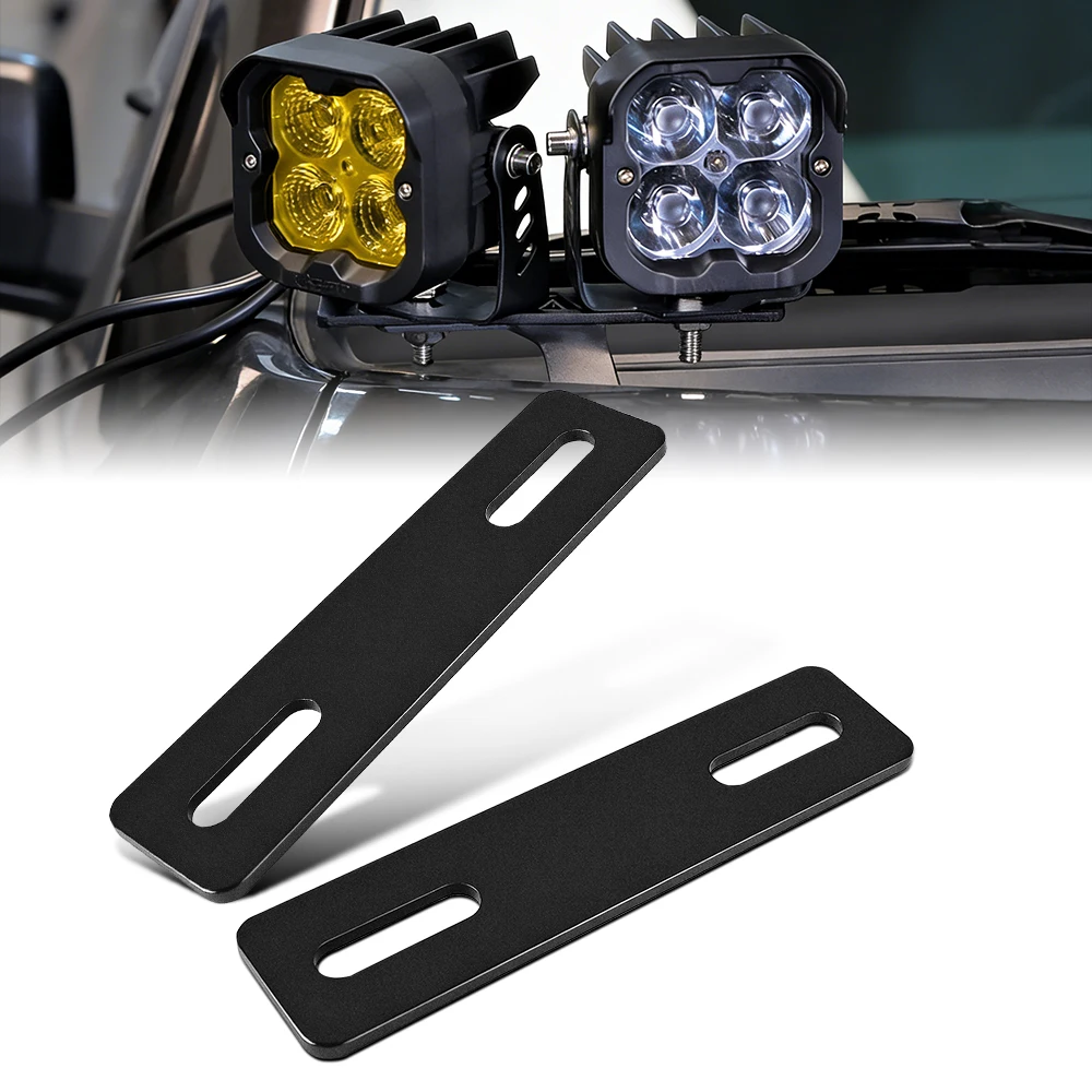 Universal Ditch Light Bracket Extension No Drill A-Pillar LED Pod Light Mount Steel Hood Hinge Bracket for Truck SUV UTV Offroad