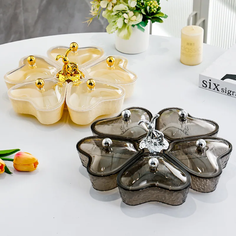 

Household Rotating Heart Fruit Tray Living Room Coffee Table Light Luxury Candy Tray Snack Melon Seed Dried Fruit Organizer