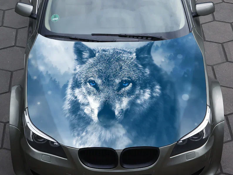 Car Hood Decal Wrap Decal Wolf Art Vinyl Sticker Graphic Truck Decal Truck Graphic Bonnet Decals Skull F150 Car CUSTOM Any Car