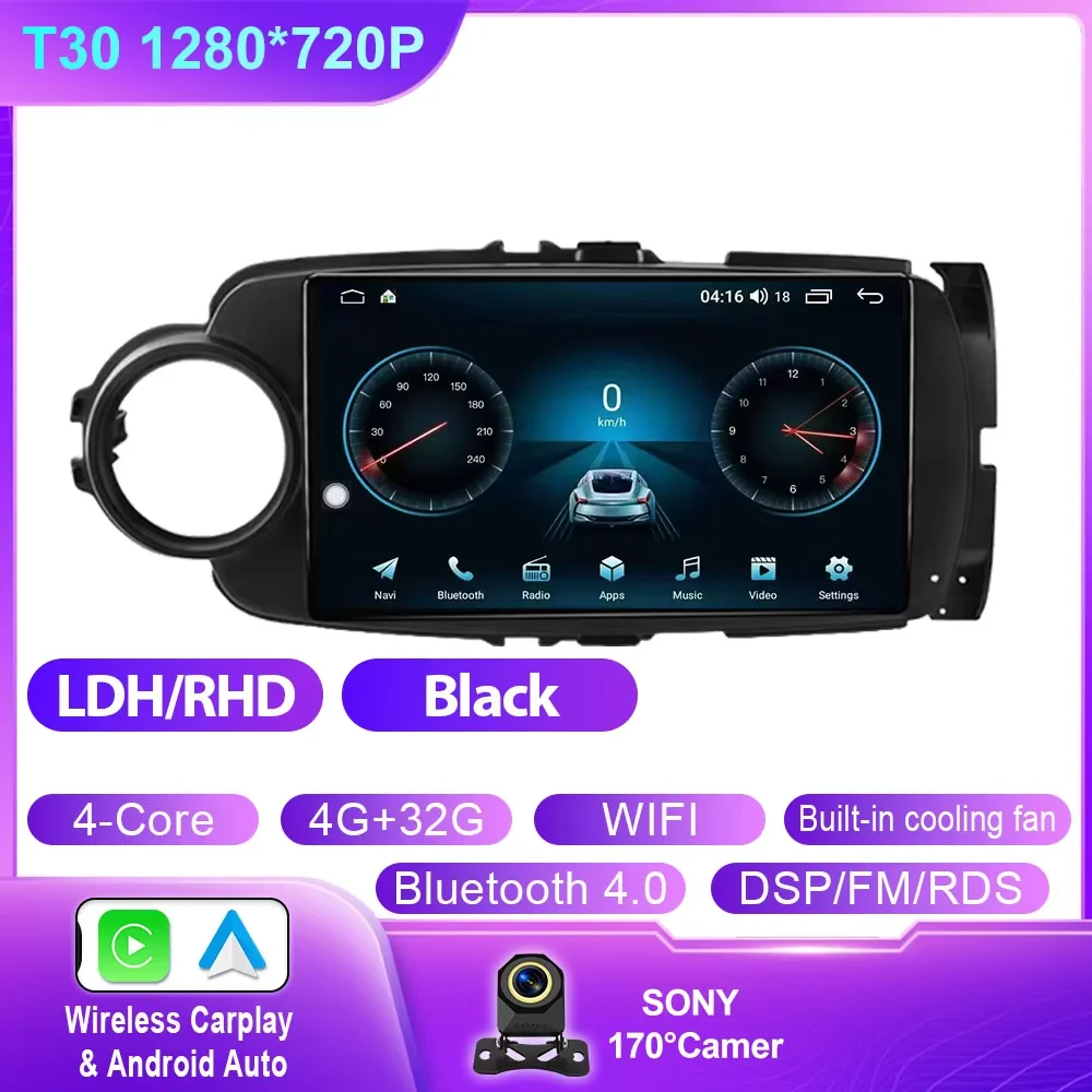 Android 15 Carplay Autoradio Voor Toyota Yaris 2012 2013 2014 2015 2016 2017 LHD RHD Navigatie GPS Multimedia speler Stereo WIFI