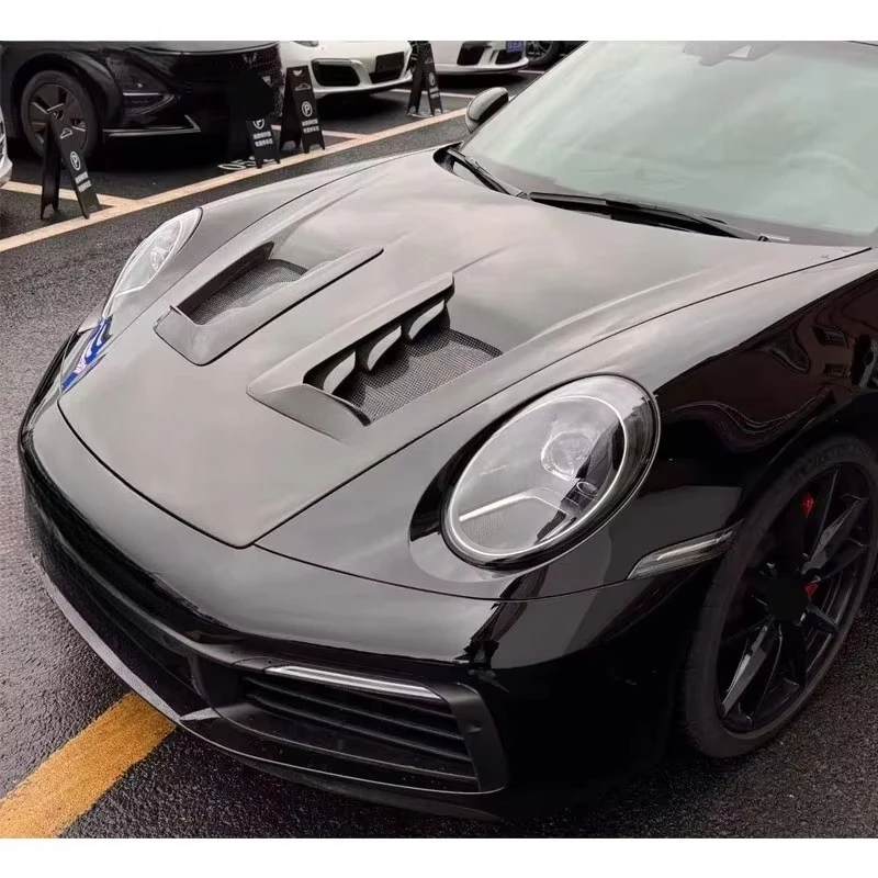 Dry Carbon Fiber Front Engine Hood Bonnet Vented Motor Cover Car Tuning Body Kit xyl