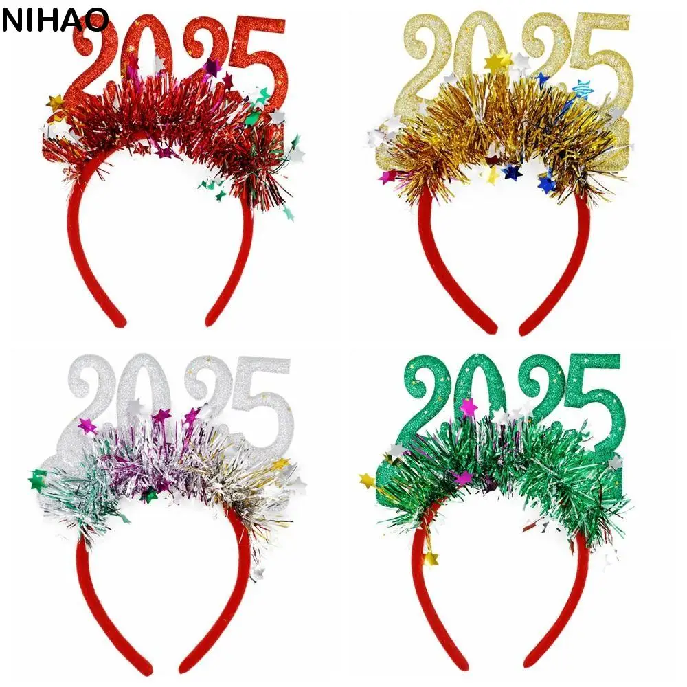 

2025 Happy New Year Headband for Christmas Activity Party Decoration Props Supplies Hair Band Headwear Hair Accessories