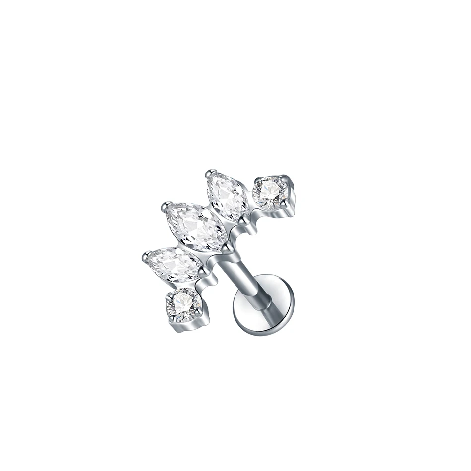 1 Stück G23 Titan Ohr Tragus Knorpel Helix Daith Piercing Ohrstecker für Frauen Innengewinde Labret Piercing Lippenring 16G