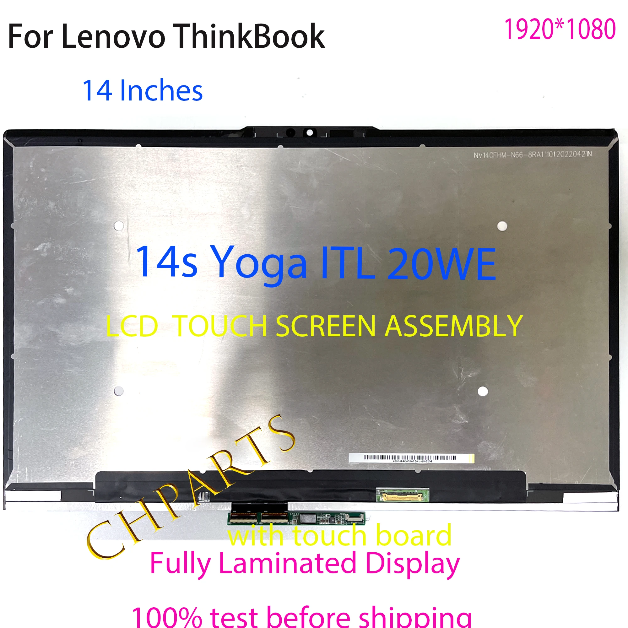 Imagem -02 - Lcd Touch Screen Digitizer Assembly Substituição Display Laptop 14 Lenovo Thinkbook 14s Yoga Itl 20we 5d10s39686