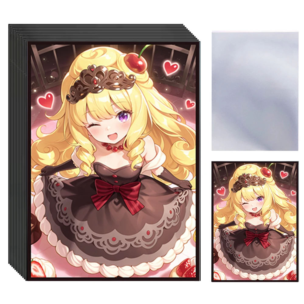 63 x 89 mm, 50 Stück, niedliche Anime-Kartenhüllen für Mädchen, für Spielkarten/YGO-Kartensammlung, Lieblings-Cartoon-Hüllen des Spielers
