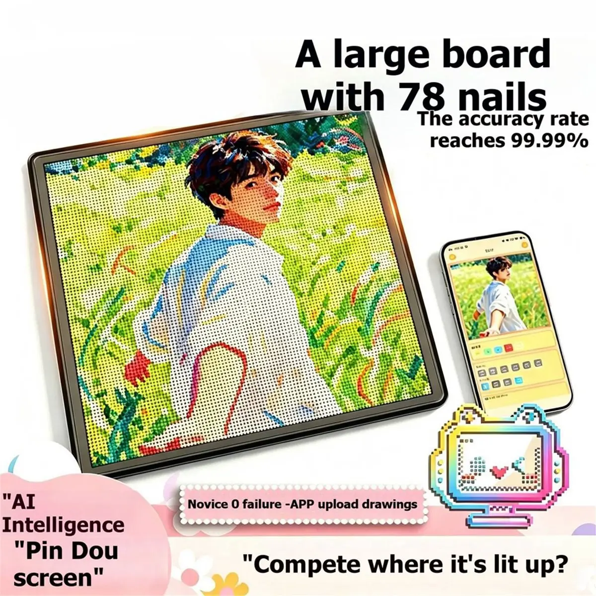 update. Smart LED Digital Display DIY Pindou Bean Board Bluetooth Screen Animation Programming APP Control Pindou Gift Toy