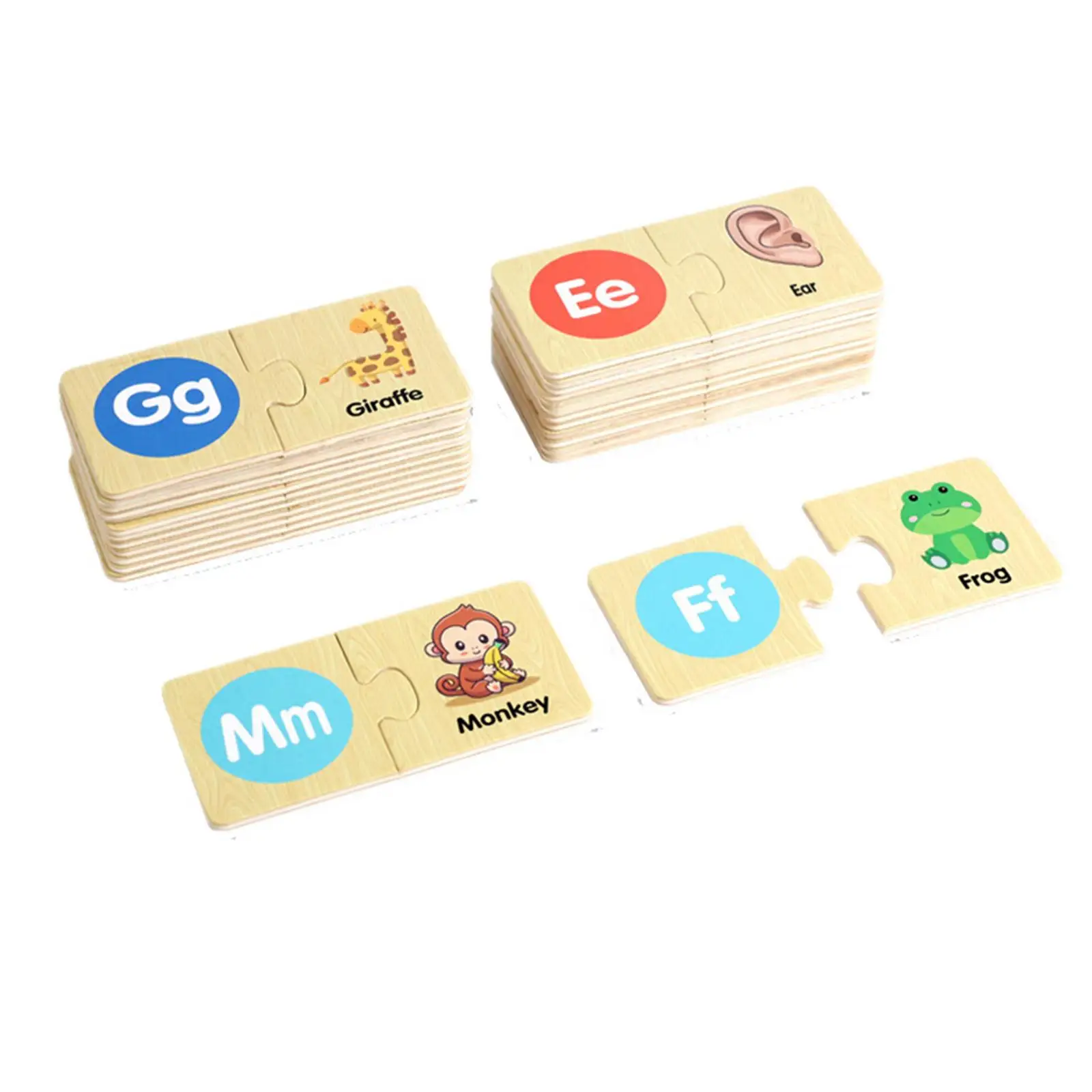 Wooden Alphabet Puzzles Letters Matching Game Activities Early Education Abc