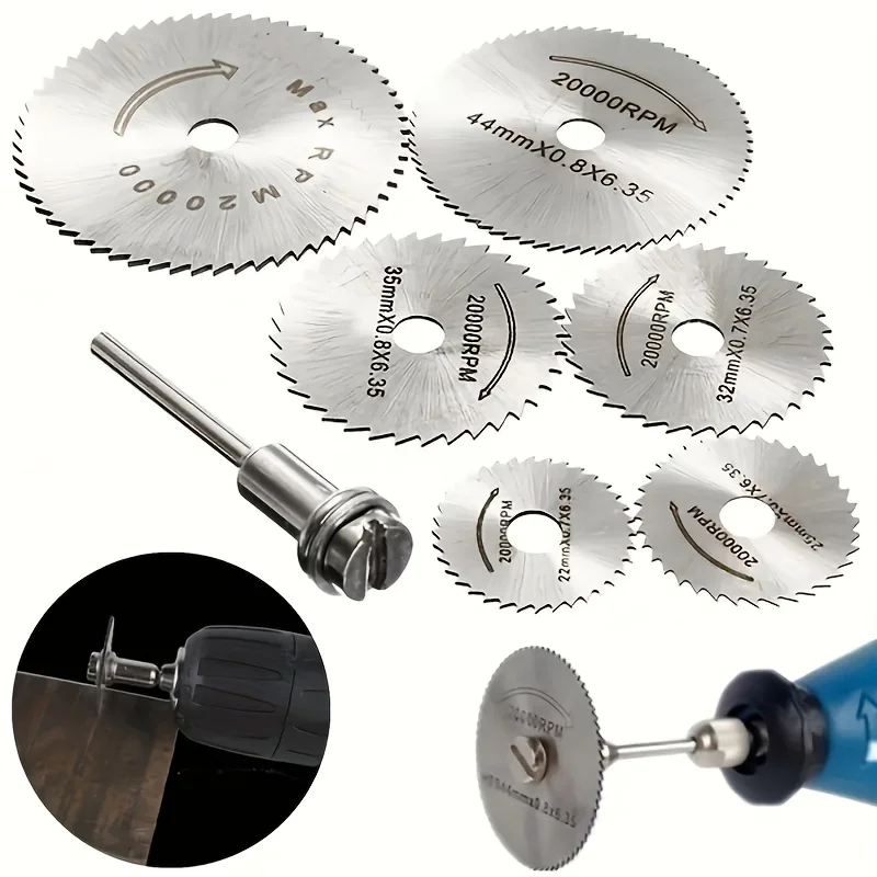 

7Pcs high-speed steel cutting blade wood-plastic copper-aluminum soft metal small saw blade 3.2mm pole electric grinding accesso