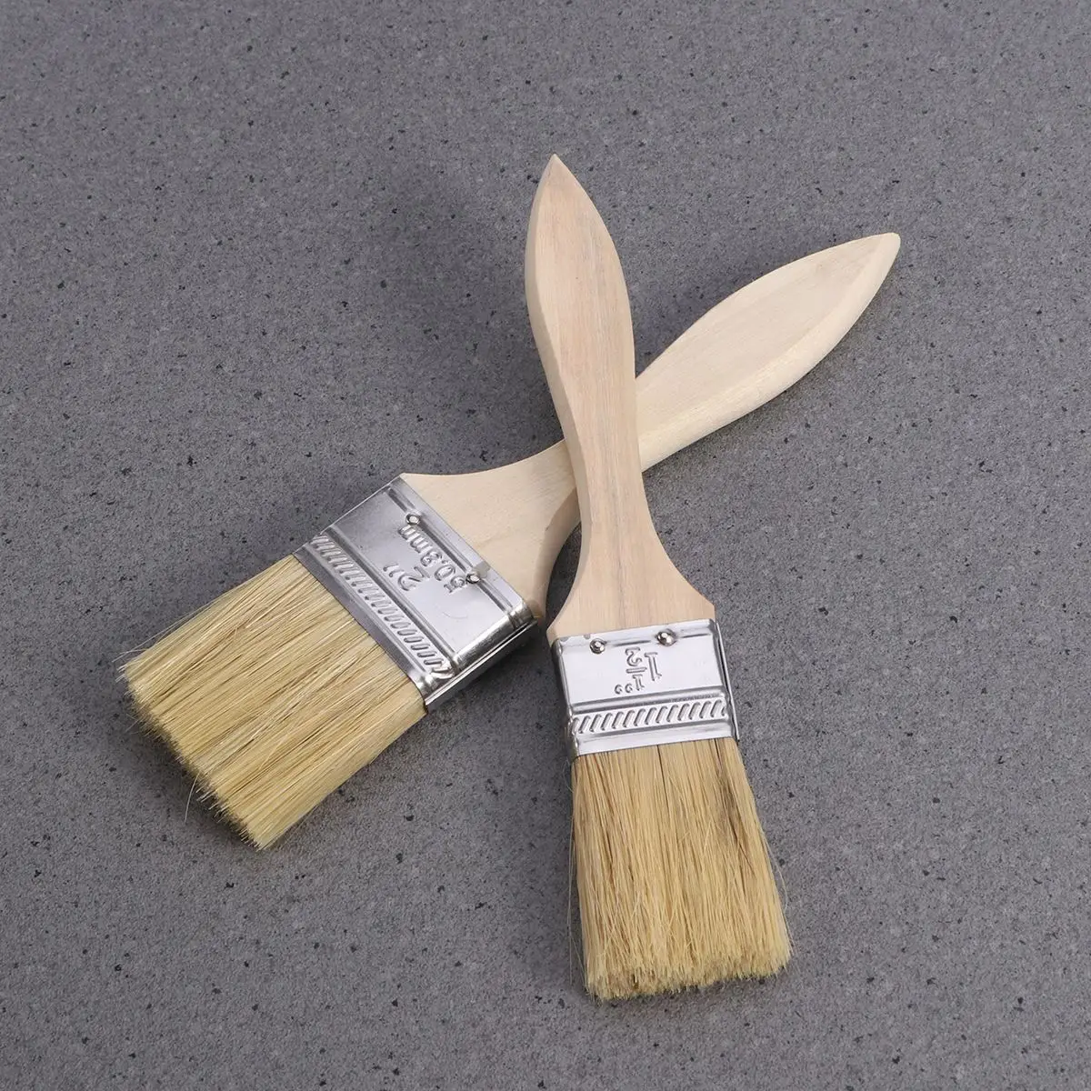 Pinceles de pintura con mango de madera para pared y muebles, fácil de limpiar, 5 unidades