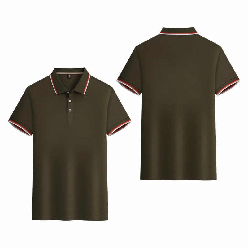 Summer New Polo Cool Ice Silk Cotton Short Sleeve Shirt Thin Breathable Casual Golf Shirts Pullover Tee Large Size Top