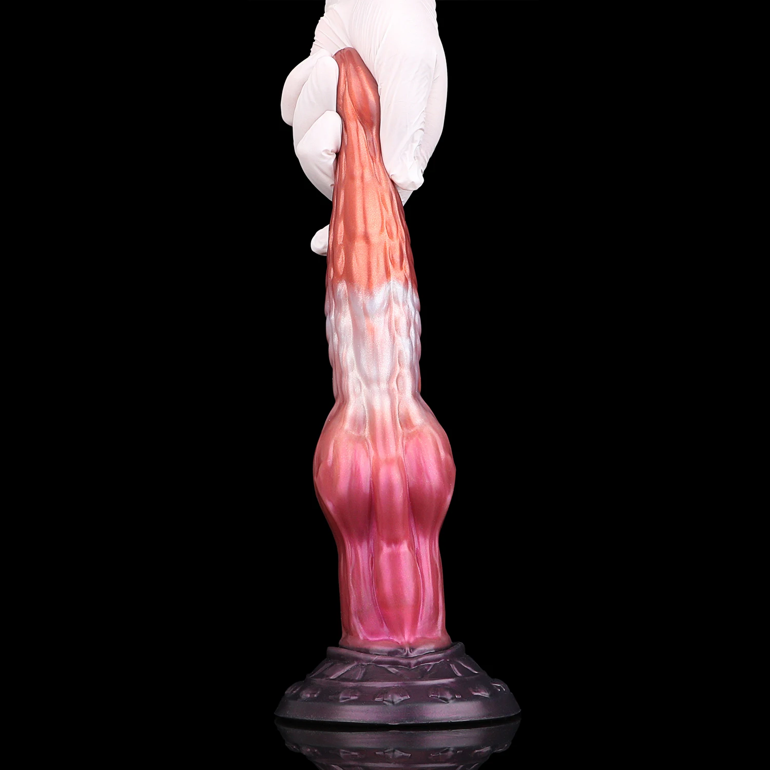 Elkkost cão nó vibrador dupla camada de silicone fantasia brinquedo sexual com forte ventosa g-ponto dragão anal vibrador produtos adultos