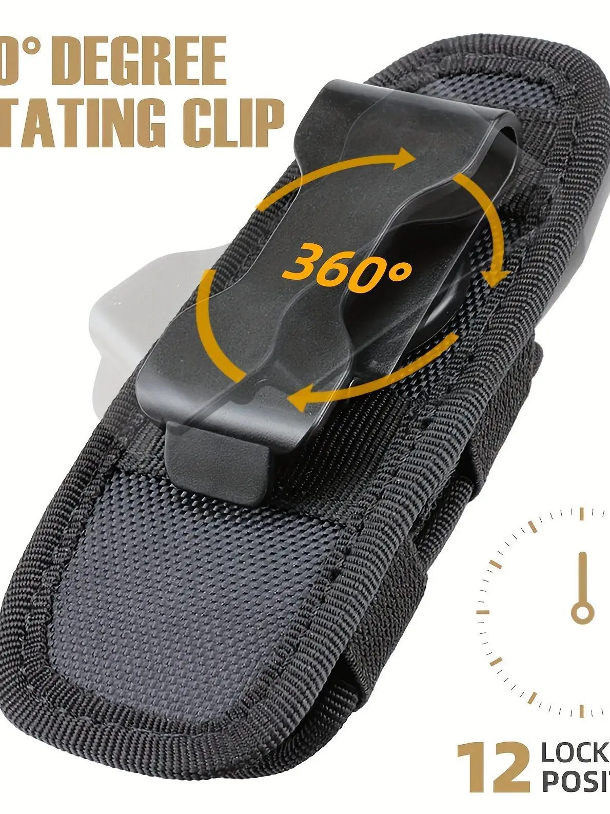 Molle Flashlight Pouch 360 Degree Rotatable Belt Clip Torch Holder Case Fishing Hunting Lighting Accessories Holster Waist Bag image 2