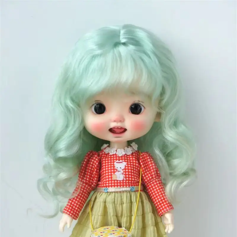 

Мягкий новый материал, чесаный мохеровый парик BJD для размеров 8-9 дюймов, 9-10 дюймов, 10-11 дюймов, Qbaby Blythe, популярные дешевые волосы куклы Anna 18 дюймов OG