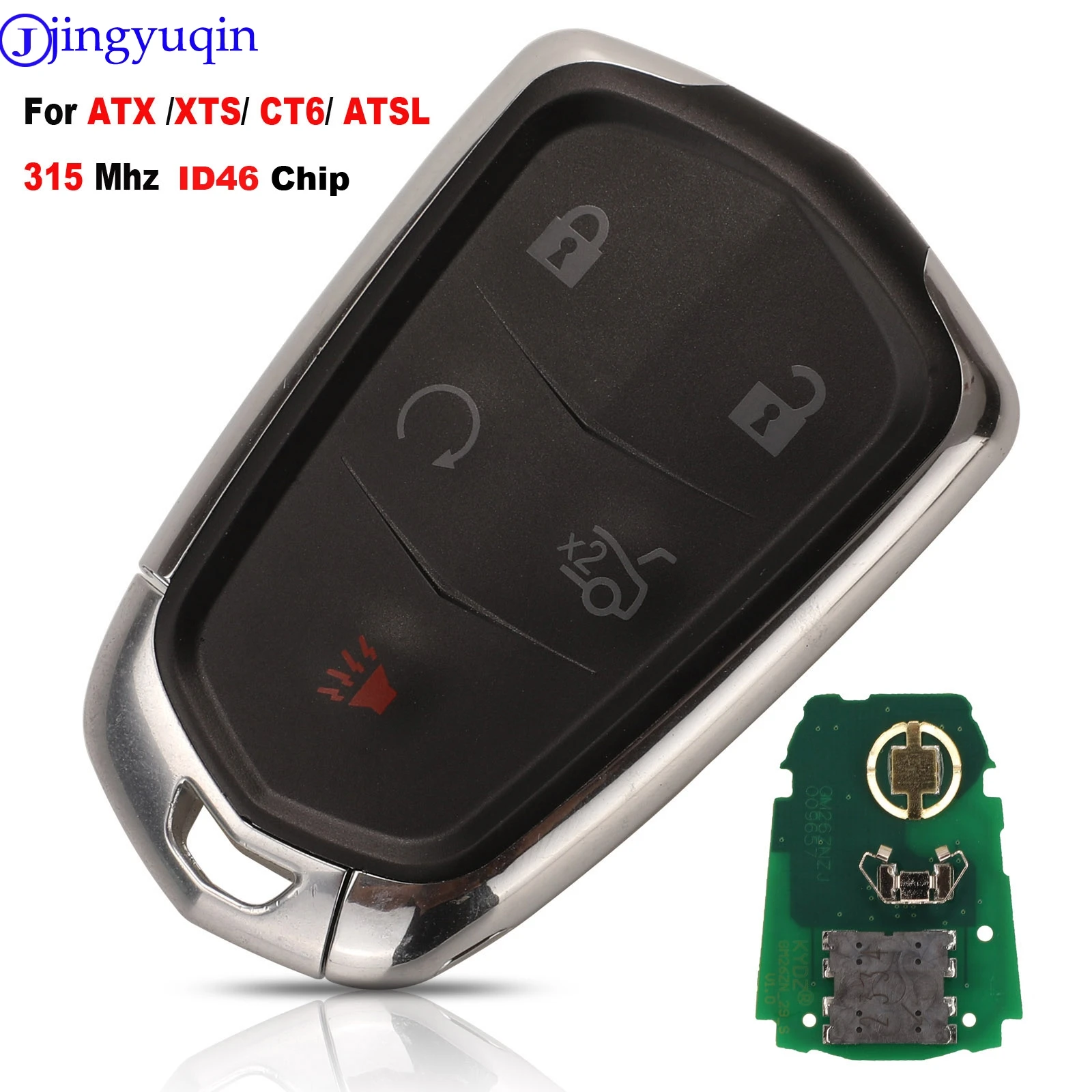 

jingyuqin 315MHZ With ID46 Smart Remote Car Key For Cadillac ATX/XTS/CT6/ATSL Smart Card 5Buttons Frequency