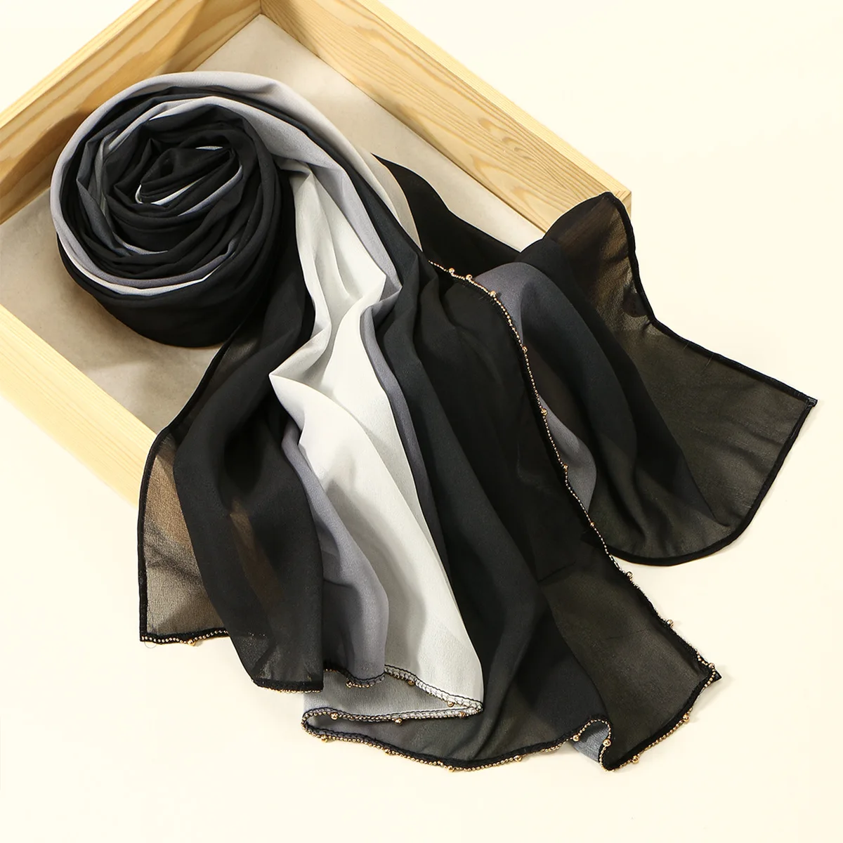 

Мусульманский шифоновый хиджаб, шарф, тюрбан, бусины, хиджаб для женщин, Рамадан, платок, Musulmane Pour Femme, длинный платок, Turbante Mujer