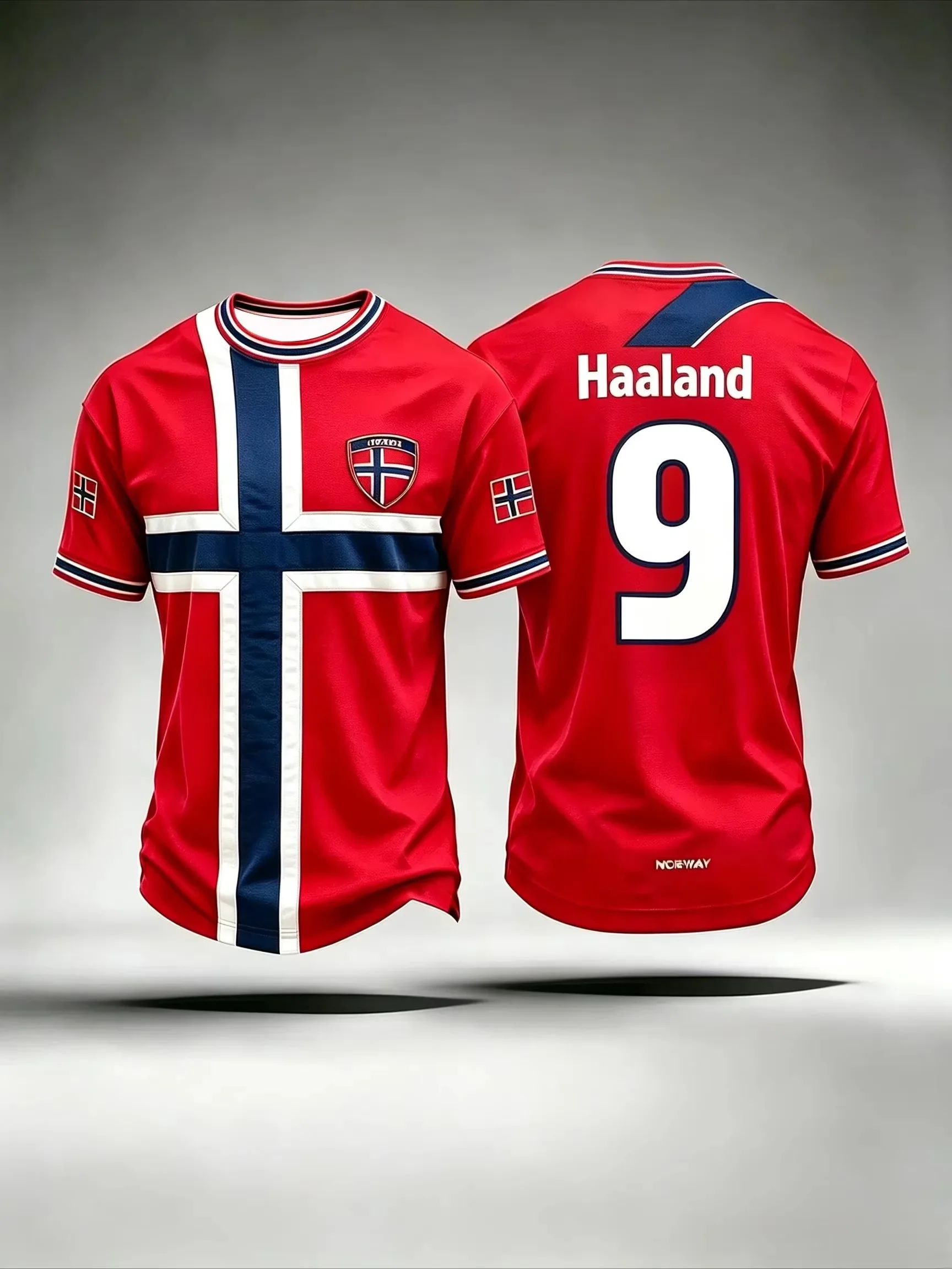 2026 Kids Norway Haaland #9 Soccer Jersey, Boys Girls Breathable & Quick Dry Short Sleeve Football Fan Sport Top