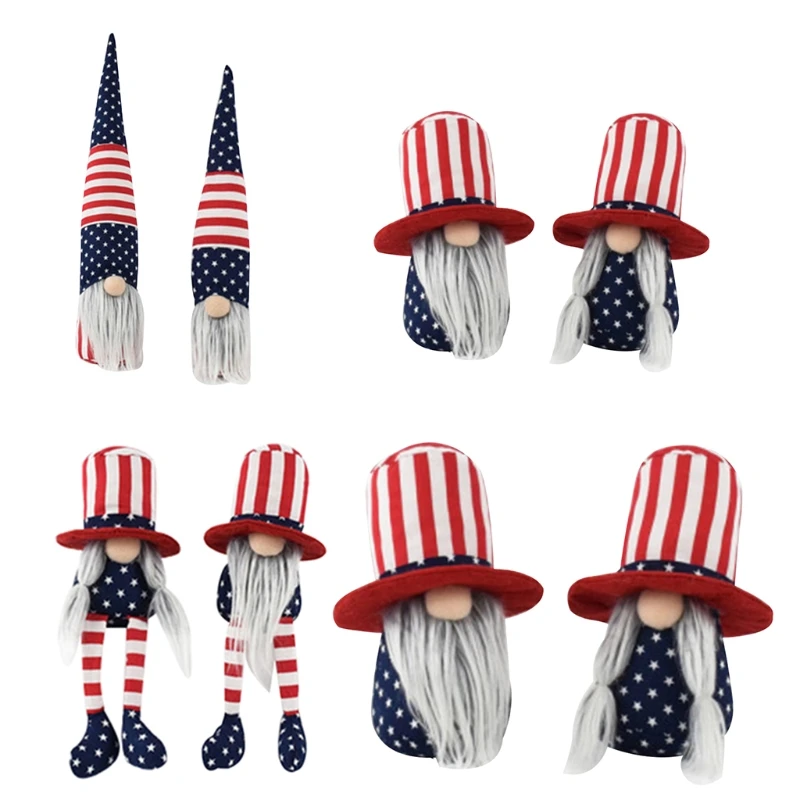 1/2pcs Patriotic Gnome Veterans Day American President Election Decor Nisse Tomte 4th of July Gift Handmade Scandinavian Kitchen