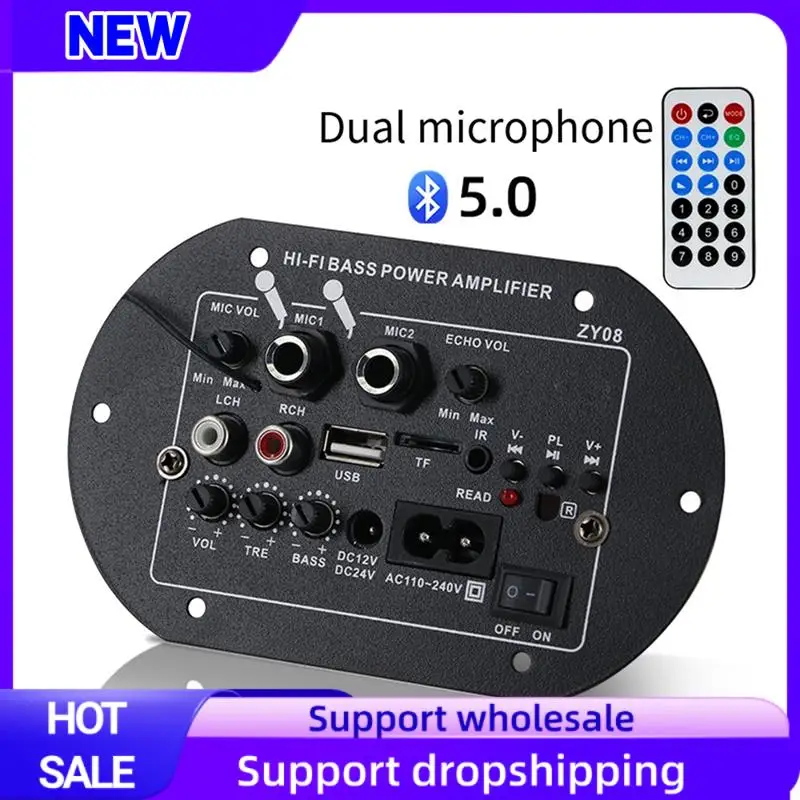 

Suitable HIFI Bass Power AMP With USB Player Module Dual Microphones For Audiophiles AU Plug