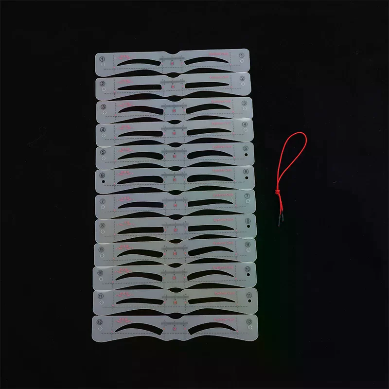 /ACR/Silicone Eyebrow Stencils Makeup Eyebrow Drawing Guide Card Template DIY Makeup Accessories 12Pcs
