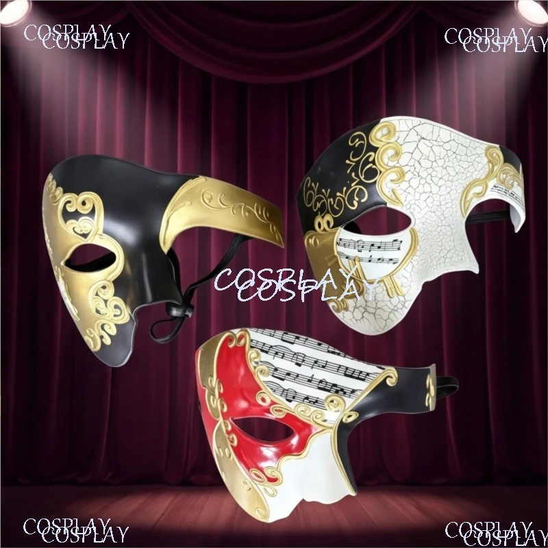 Holiday Party Halloween Makeup Ball Role Playing Mask Retro Checkered Half Face Mask Carnival Makeup Ball Mask Role Playing Prop