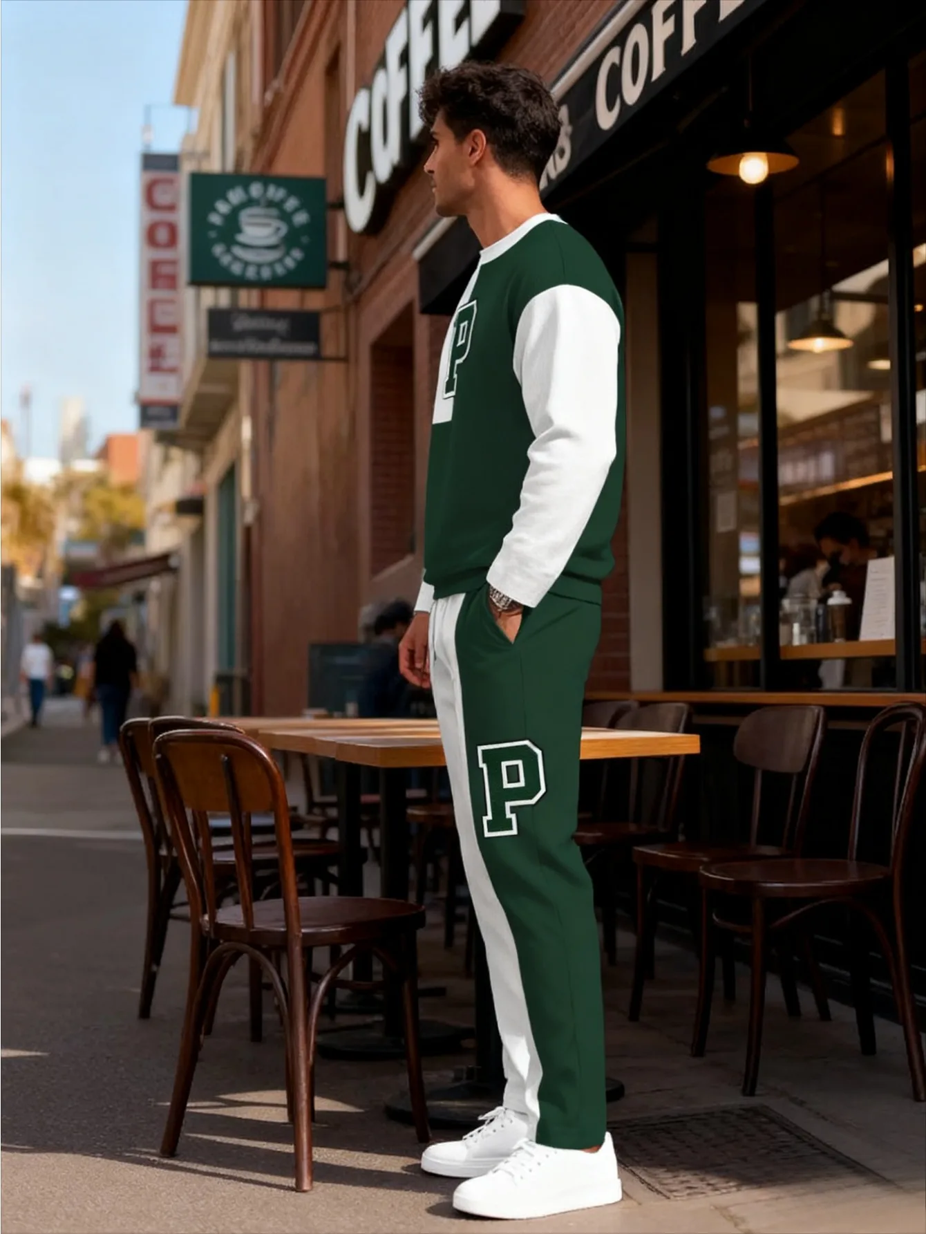 طقم كاجوال للرجال مكون من قطعتين للاستخدام المزدوج للارتداء المنزلي والخارجي - متعدد الاستخدامات + مسامي وصديق للبشرة #4