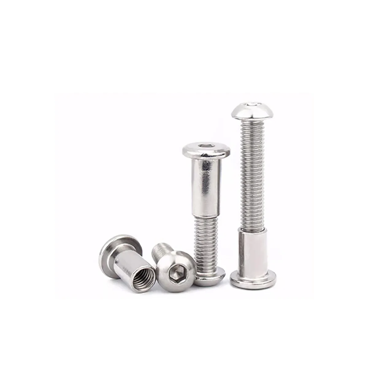 

304 Stainless Steel Round Head Hexagonal Locking Screw / Children's Furniture Bed Connecting Bolts M6M8