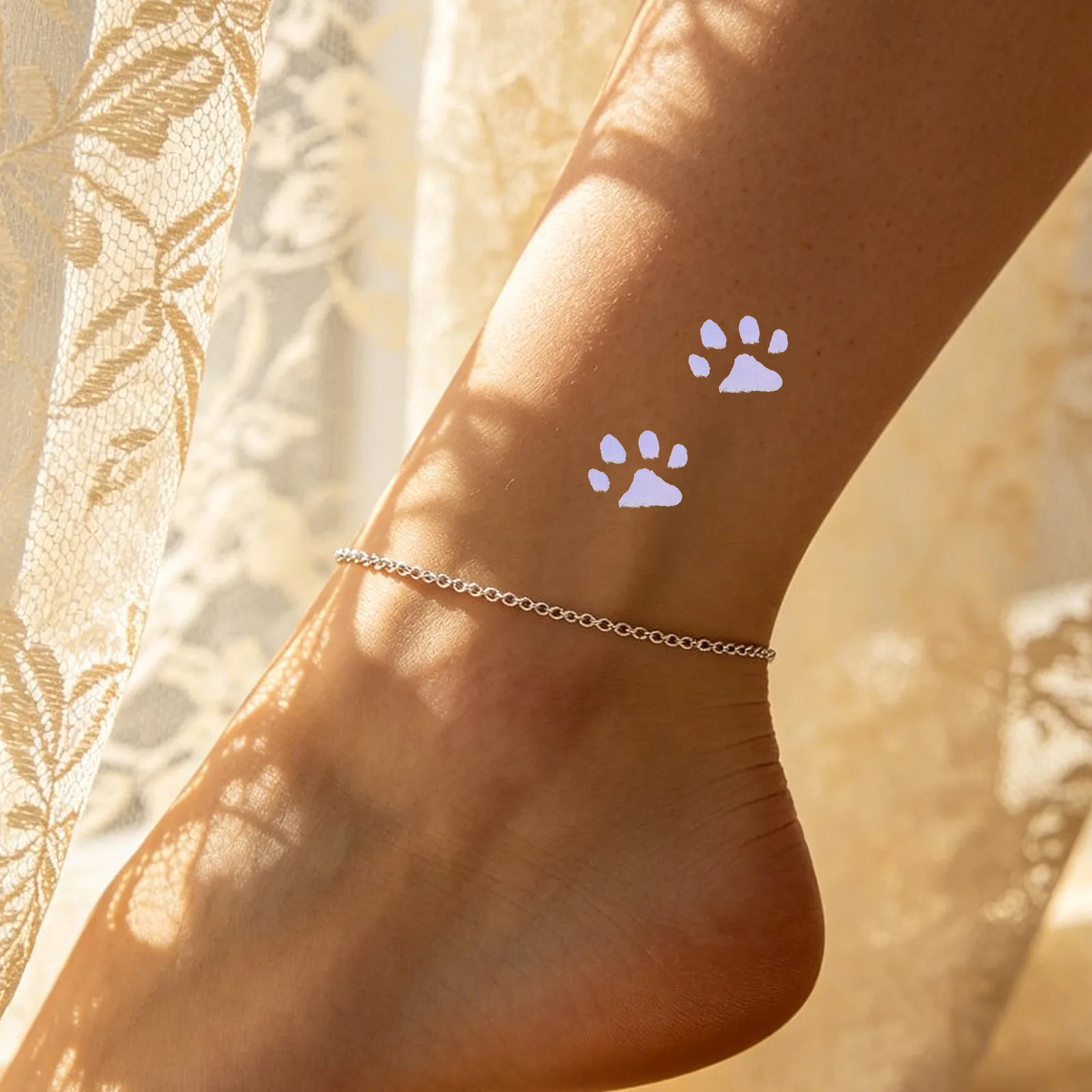 

20Pcs Cat Paw Temporary Tattoos Color Changing Temporary Stickers Heat Reactive Body Tattoo for Wrist Neck Shoulder Removable