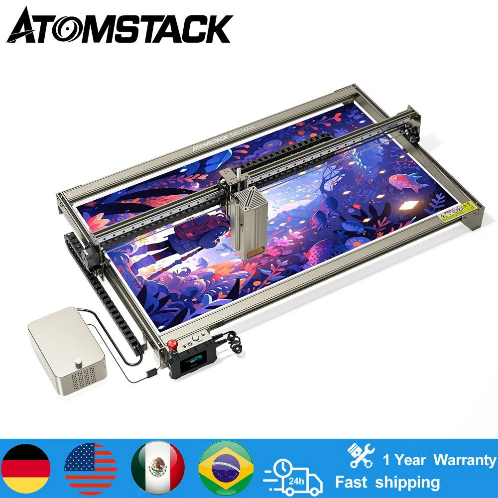 ATOMSTACK S40 Max 210W Laser Cutting Engraving Machine Dual Mode 24W/48W with Air Assist CNC Metal Router for Cutter Engraver