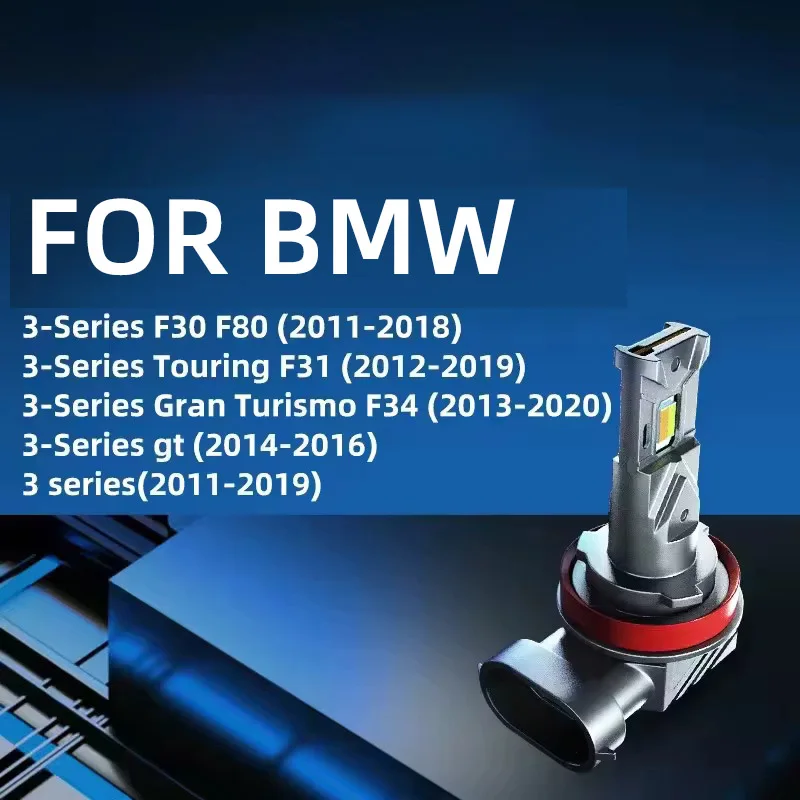 LED Front Fog Lights Bulbs Dual Colors Switchback White Yellow For BMW 3 Series F30 F31 F34 F80 2012 2013 2014 2015 2019 2020