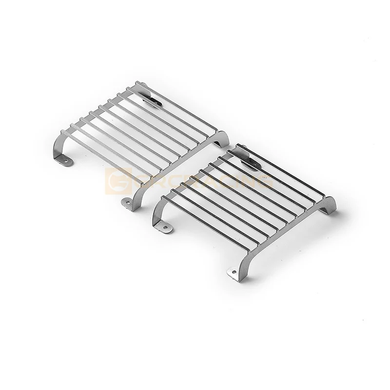 Couvercle de lampe avant en acier inoxydable, modèle RC, pour voiture sur chenilles 1/8 RC MJX H8H Defender, accessoires