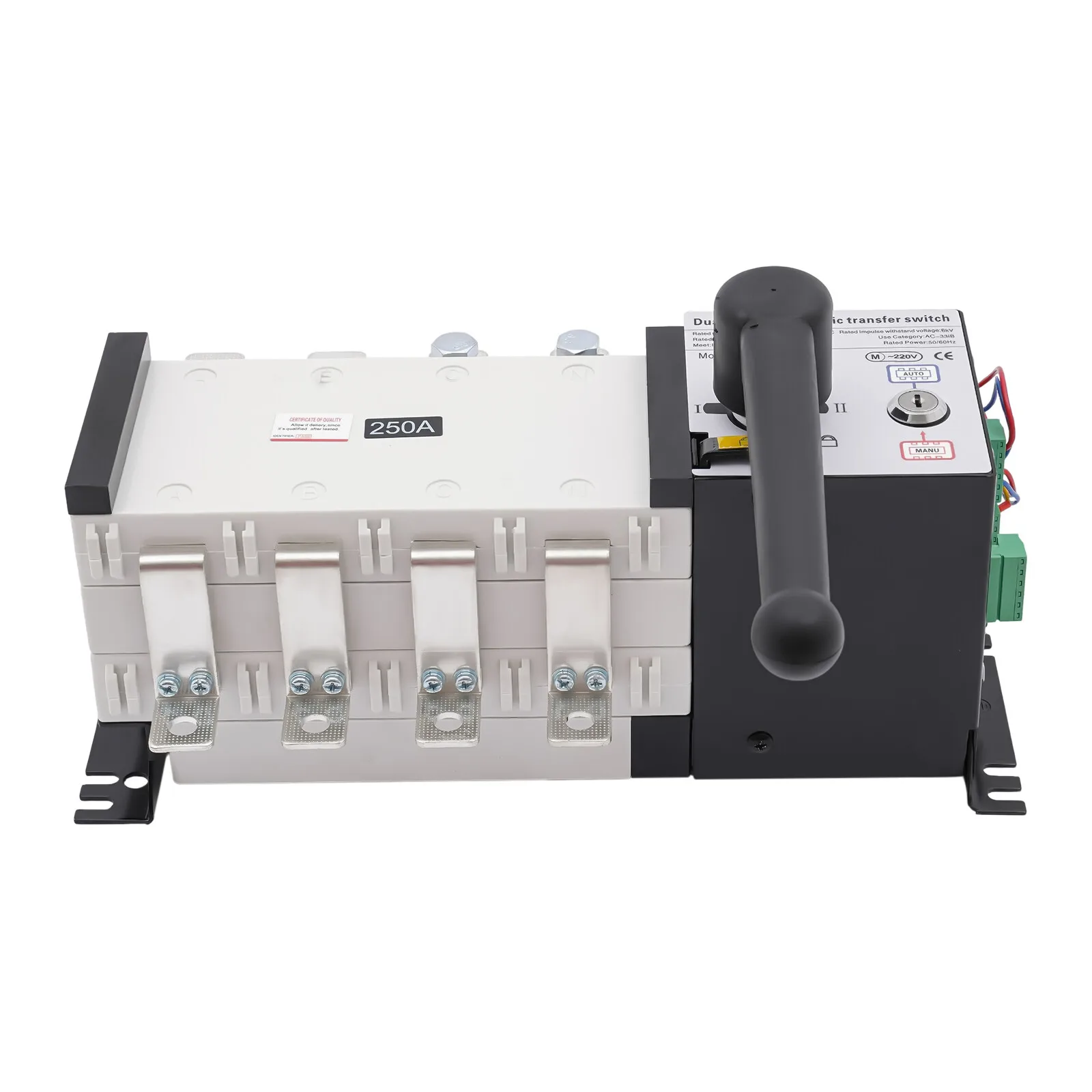 250A 4-Poles Industrial Automatic Transfer Switch AC 110V 220V Grid to Generator