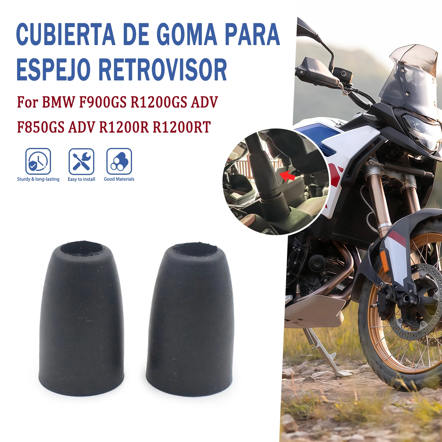 Motorcycle Mirror Rubber Buffer Grommet Cover For BMW R1200GS R1250GS ADV R1200R R NineT K22 K23 K33 K43 F750GS F850GS S1000XR