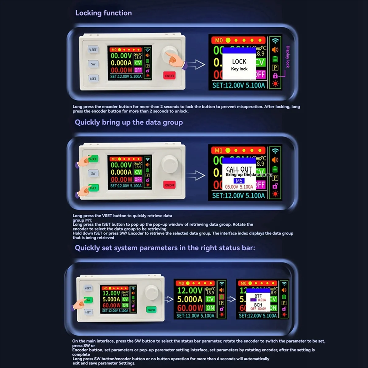 ABJZ XY6509S Adjustable DC Regulated Power Supply Constant Voltage Current Maintenance 65V 9A 585W Step-Down Module