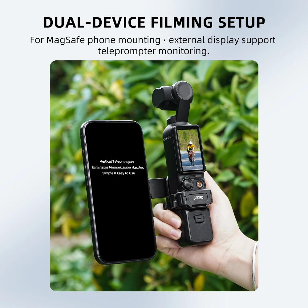 BRDRC Pocket 4 Magnetische Halterung Vlgo Video Live-Streaming Teleprompter-Halterung für DJI Pocket 3 Zubehör Erweiterung Telefonhalter – Detail 5