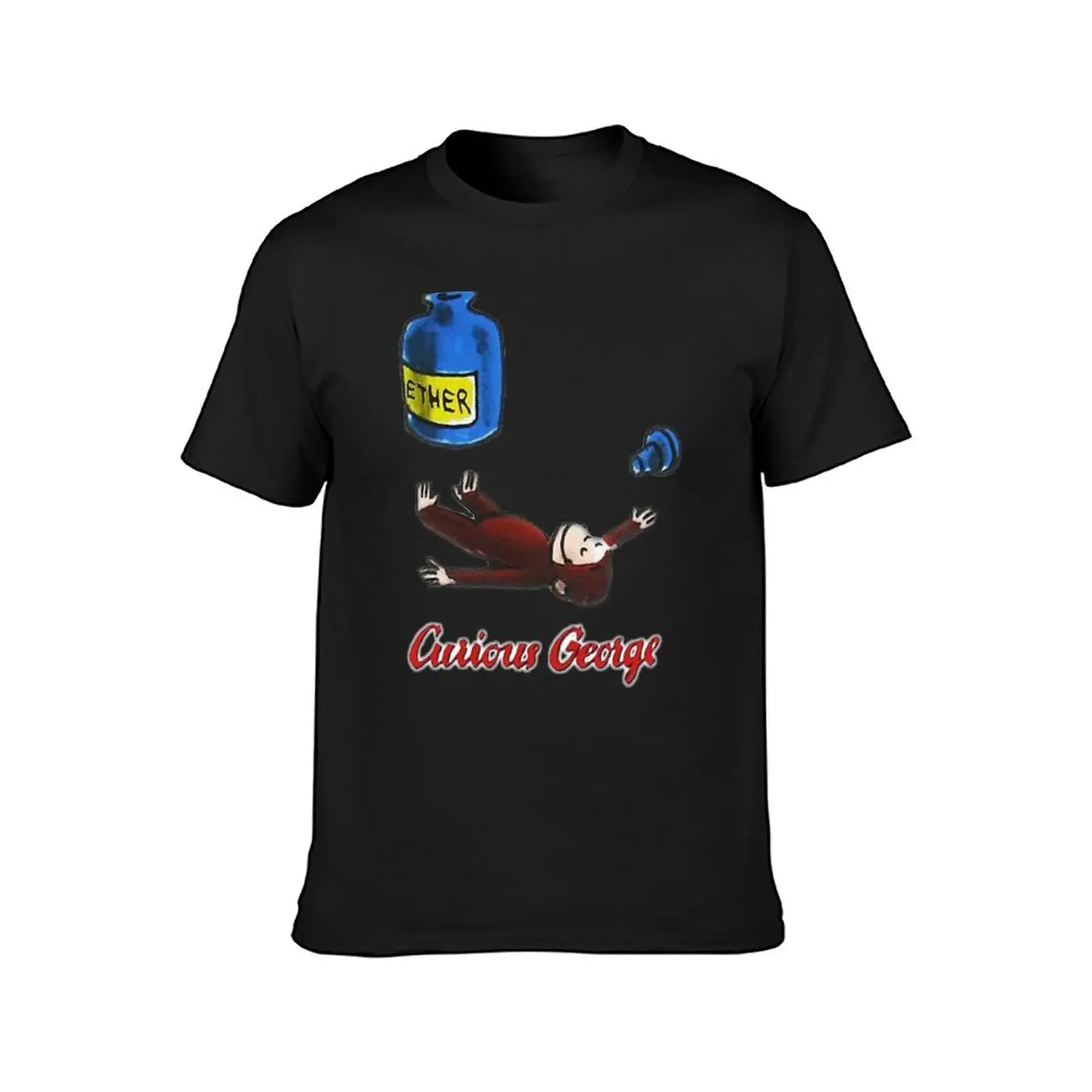 Curious George Breathes in Ether T-Shirt Short sleeve tee summer top animal prinfor boys oversizeds mens t shirt graphic