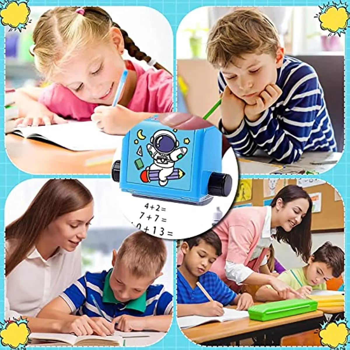 Math Roller Stamp for Addition Subtraction Multiplication Division Rolling Number Practice Stamp Digital Teaching Stamp