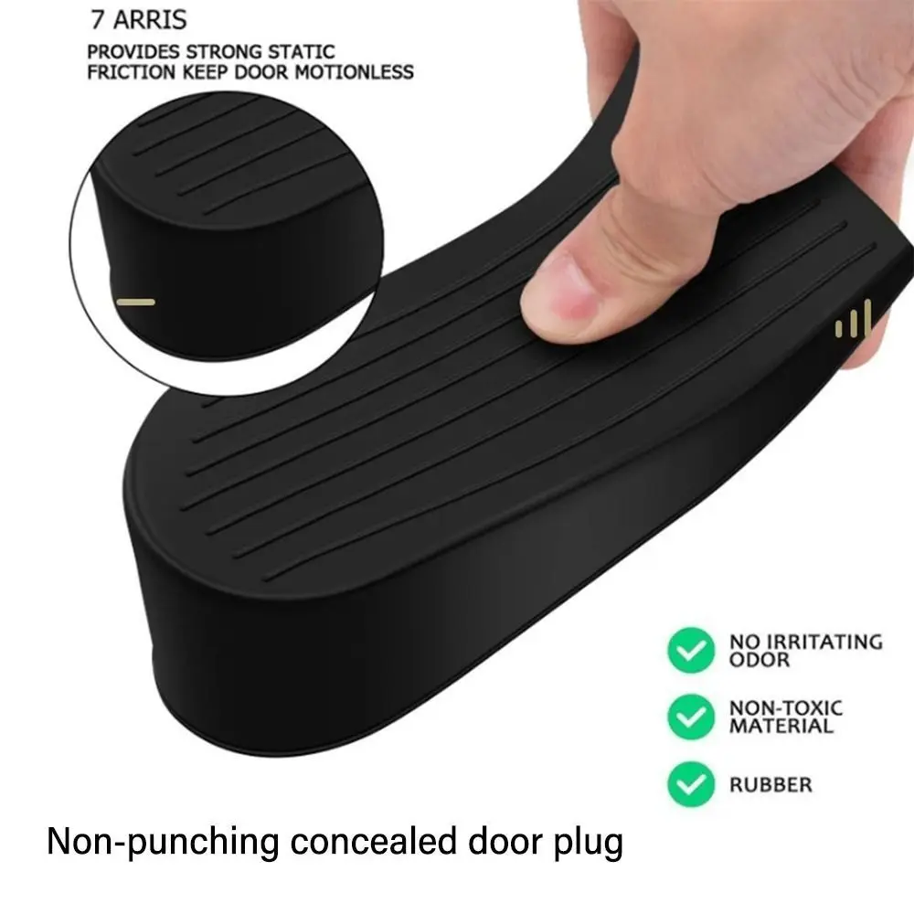 Rubber Door Stopper Black Color Grey Color Shock Absorbent Block Anti-collision No Punching Mute Silent Block Living Room