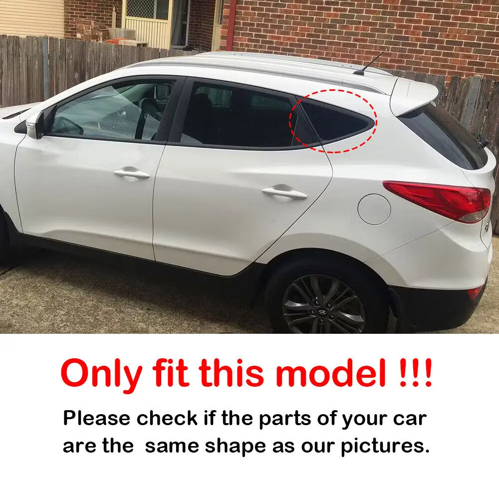For Hyundai iX35 2010 2011 2012-2015 ABS Plastic Rear Window Quarter Louver Scoop Cover Side Vent Trim Car Adhesive Accessories