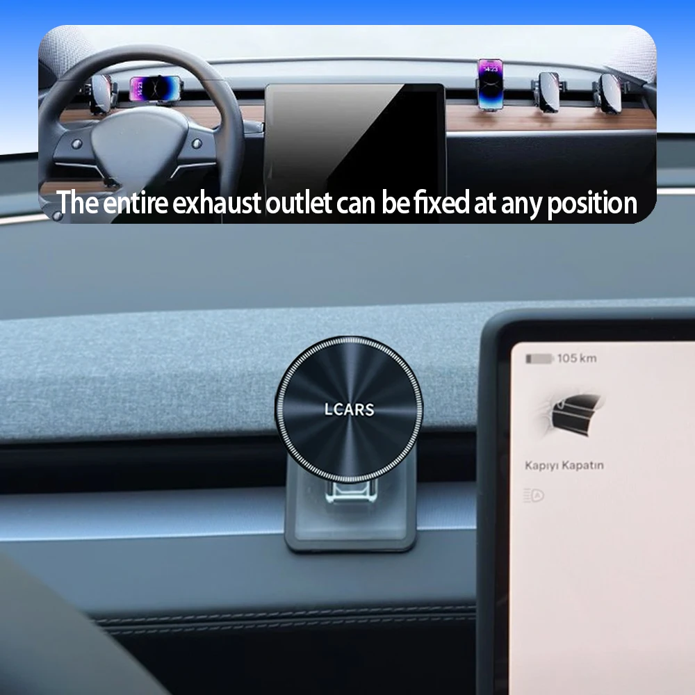 Magnetische Auto-Handyhalterung, Anti-Shake, Vibrationsgeschützte Halterung für Tesla Model Y Launch2025 & Model 3 Highland2024, Navigationsunterstützung – Detail 5