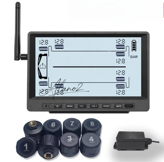 Automotive 8 12 16 22 Wheels TPMS Tire Pressure Monitoring System Sensor 433.92MHz Truck RV Tire Pressure Trailer
