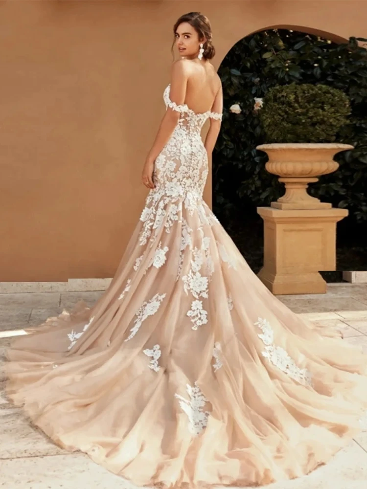 Exquisite Brautkleider für Frauen 2024 Schatz Brautkleider Spitzen applikationen Vintage Roben von der Schulter vestidos de novia