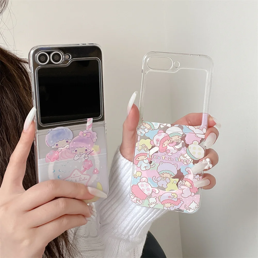 

Kawaii Gemini Cartoon Magnetic Phone Case for Samsung Galaxy Z Flip7 7 FE Flip6 Flip5 6 7 Cover Cute Shockproof Funda Capa Cases