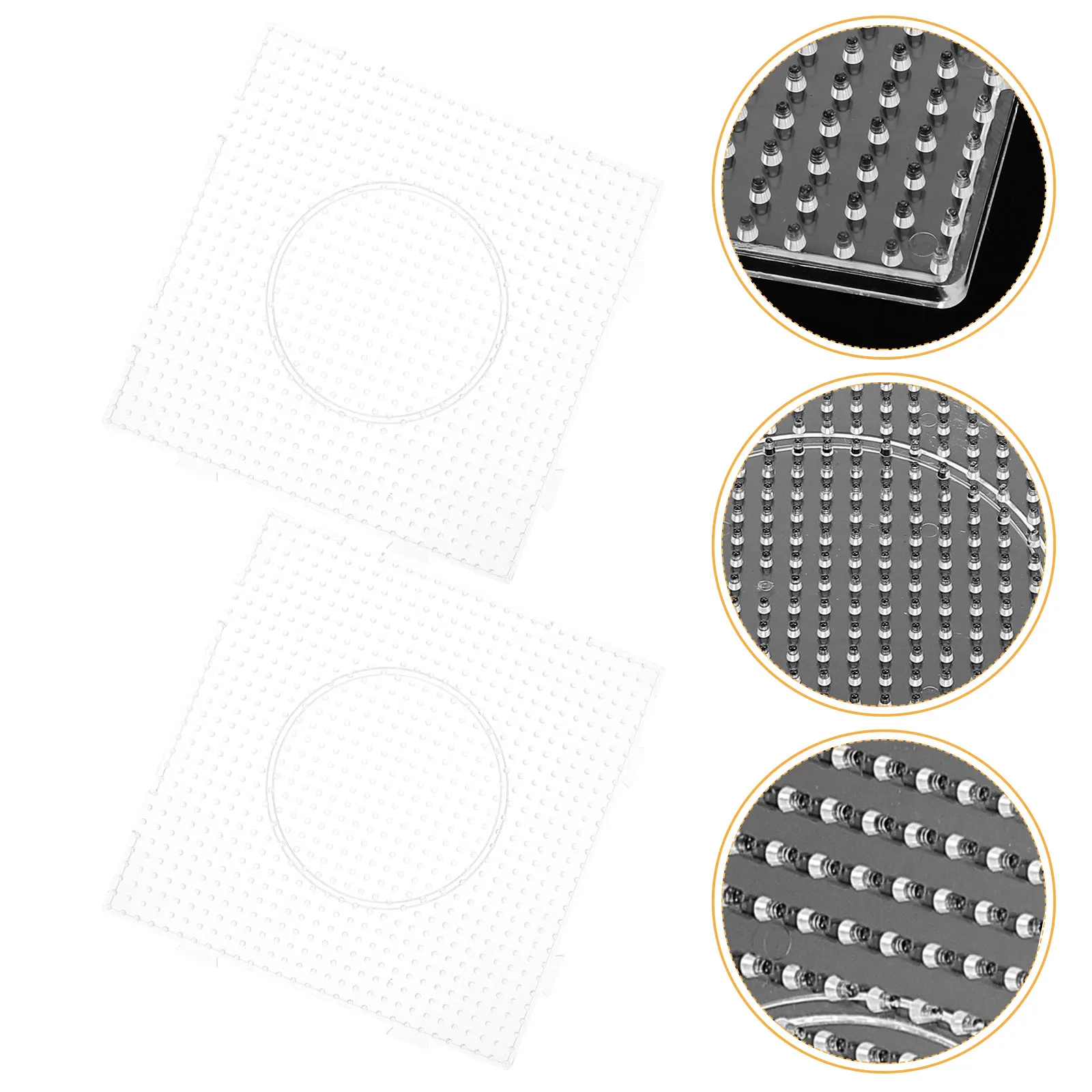 

4Pcs Large Clear Acrylic Geometric DIY Puzzle Templates for Kids Fuse Beads Pegboards Square Bead Boards Craft Activity Learning