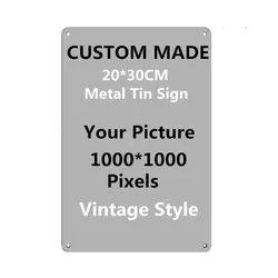 Retro Metal Tinplate Customize Metal Poster Painting Vintage Tin Sign Custom Size Metal Plate Logo Plaque Wall Decor Art Poster