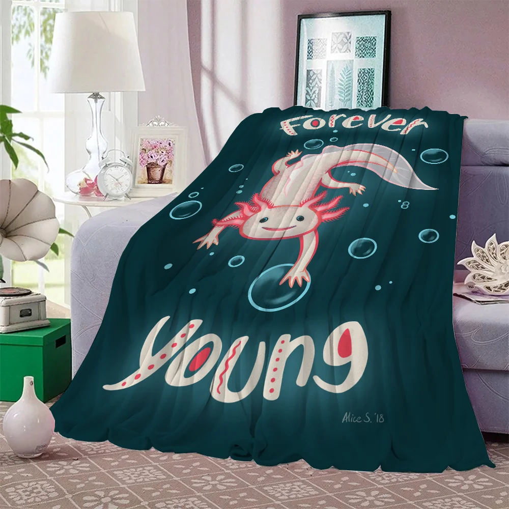 Cute Axolotl Summer Blanket 150x200 Interior for Home Fleece Blanket Large Bed Blankets for Decorative Sofa Blankets & Throw